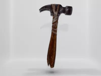Game-Ready Hammer Weapon Low-poly 3D model