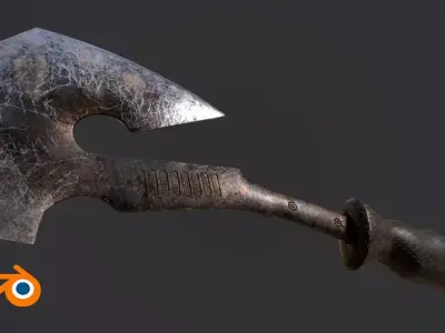 Tactical Axe Low-poly 3D model