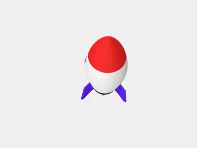 missile 3D illustration model cartoon for animation Low-poly 3D model
