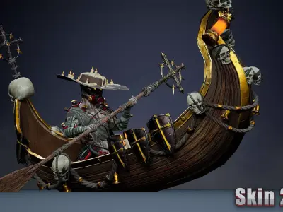 Fantasy Cyborg - Boatman Low-poly 3D model