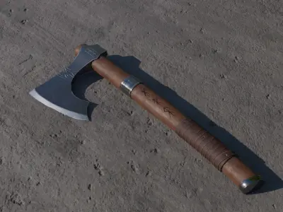 Viking Axe Low-poly 3D model 25