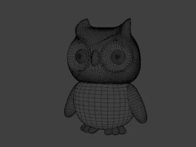 Owl 3D Model Cartoon Low-poly 3D model
