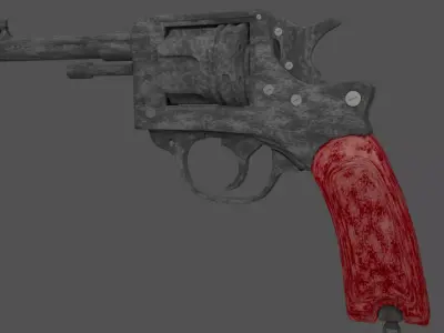FRENCH REVOLVER 1892 Low-poly 3D model