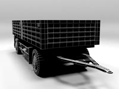 TRUCK TRAILER 2 LOWPOLY Low-poly 3D model