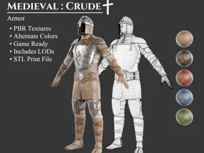 Medieval Collection Crude Swordsman 3D Model Pack