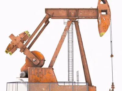 Oil Pump jack Low-poly 3D model