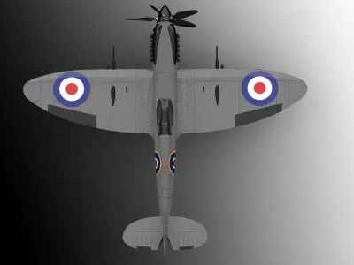 fighter british air force spitfire 3D model