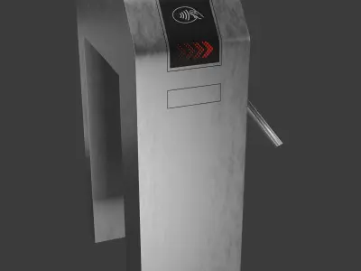 3D Realistic Turnstile Model 3D model