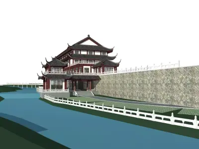 Chinese Style Architecture 3D model 44