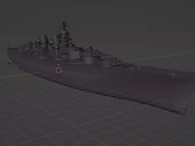 Battleship 3D Model Low-poly 3D model