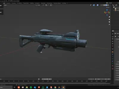Sci-Fi Assault Rifle 02 Low Poly Game Ready Asset Low-poly 3D model