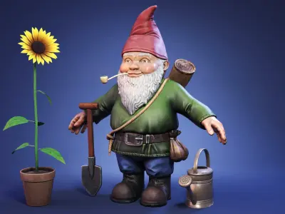 Stylized Garden Gnome 3D model