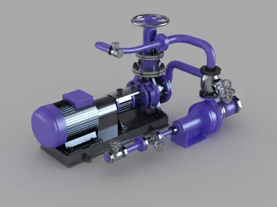 Engine motor Air Pump Valve industrial machinery lathe 3D model