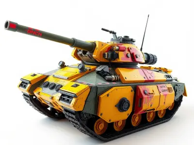 Armored Combat Battle Tank Model Pack Low-poly 3D model