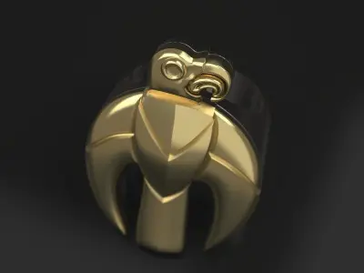 Scythian golden eagle  ring and pendant  3D print model