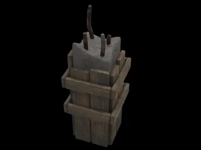 broken concrete pillar 3D model