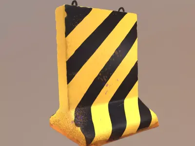 Dirty Road Barrier 3D model