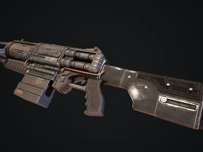 Energy Riffle Low-poly 3D model