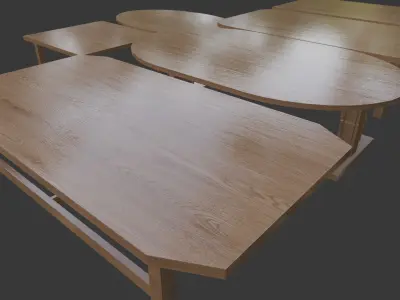 8 REALISTIC TABLES COLLECTION Low-poly 3D model