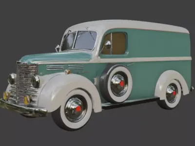 Vintage Delivery Van 3D Model 3D model