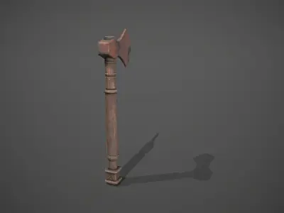 Rusty Old Axe Low-poly 3D model