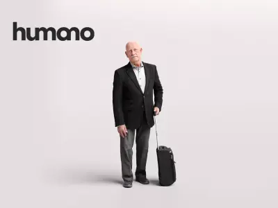 Humano Traveling Man with suitcase 2206-12 3D model