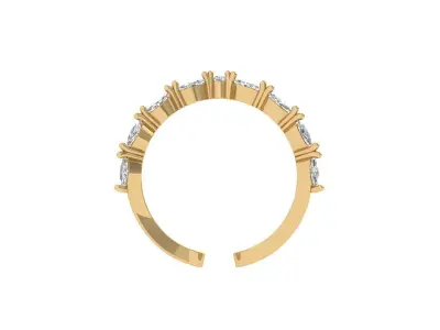 Solitaire Wedding Band 3D print model 13