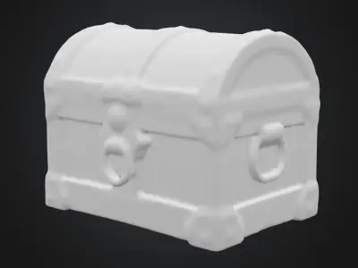 Wooden Treasure Chest 3D model purchase