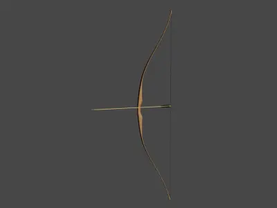 LOW POLY Recurve Bow and Arrow - Game Ready Low-poly 3D model
