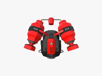 Jetpack Low Poly F02 - SciFi Character Design Low-poly 3D model