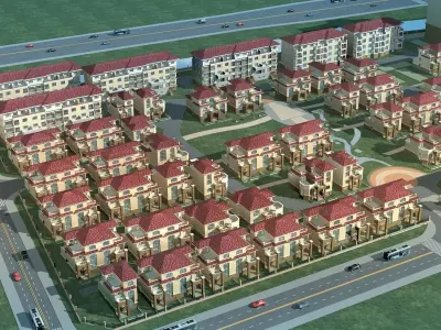 Villa residential complex in china 3D model