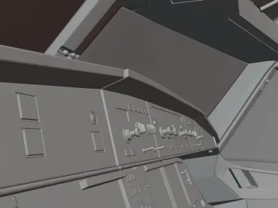 Airbus A320neo cockpit NOT TEXTURED Low-poly 3D model