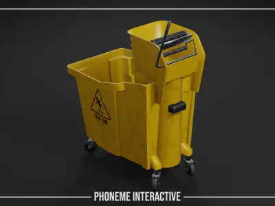 Cleaning Bucket 3D Model - Game Ready with LODs Low-poly 3D model