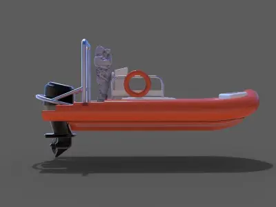 Lifeboat rubber with man 3D print model