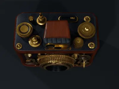 Industrial stylized camera vintage Low-poly 3D model