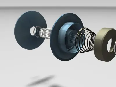 Variable Pulley - Spring Mechanism 3D model