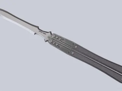 Butterfly knife Low-poly 3D model
