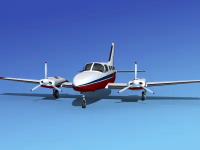 Cessna 414A Chancellor V05 3D model
