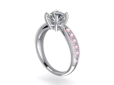 Jewelry Solitaire with Milligrains SI 3D print model