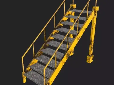 Industrial stairs Low-poly 3D model purchase