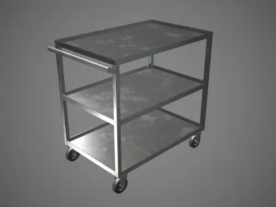 Trolley Stainless Steel PBR Game Ready  Low-poly 3D model