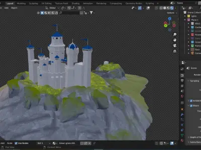 Medival castle Low-poly 3D model