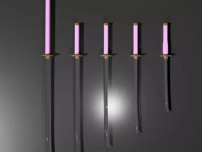 Japanese Katana Collection- 4-Piece Low-Poly Weapon Pack  Low-poly 3D model