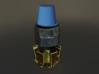 Drill Bit PDC Low-poly 3D model