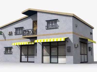Japanese House x22 Low-poly 3D model