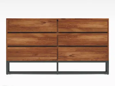 Logan Industrial 6-drawer Dresser by West Elm 3D model