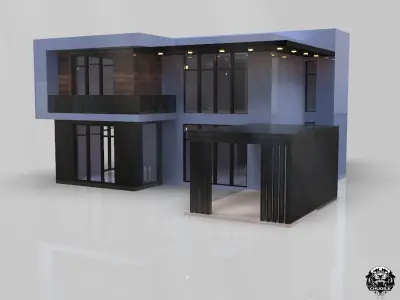 Modern Building House Low-poly 3D model get