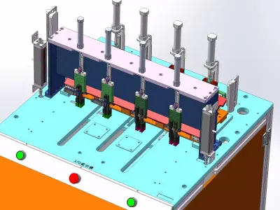 Battery nickel sheet cutting and leveling equipment 3D model
