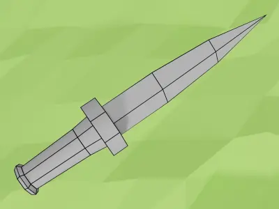 Cartoon Dagger Free low-poly 3D model