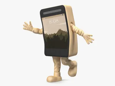 IPhone Costume Character Golden Rigged 3D model